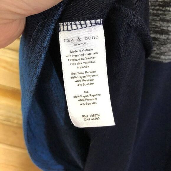 Rag & Bone Women's Size Small Blue Gray Black Striped Sweater Knit Casual - Picture 6 of 7